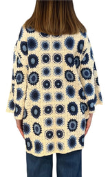 Off-On - Cardigan macramè - Blu
