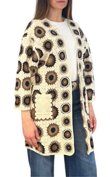 Off-On - Cardigan macramè - Testa di moro