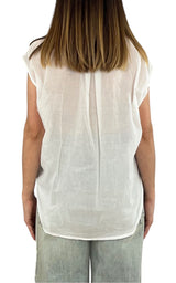 Off-On - Camicia mussola smanicata - Bianco