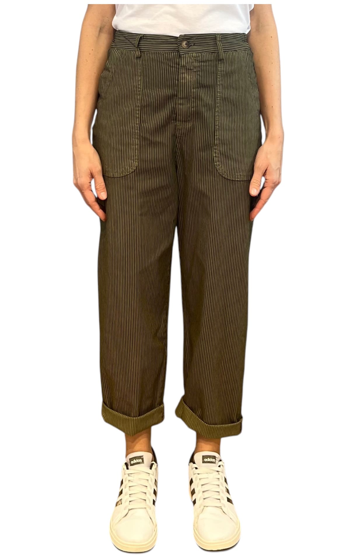 Off-on - Pantalone Lory riga - Verde
