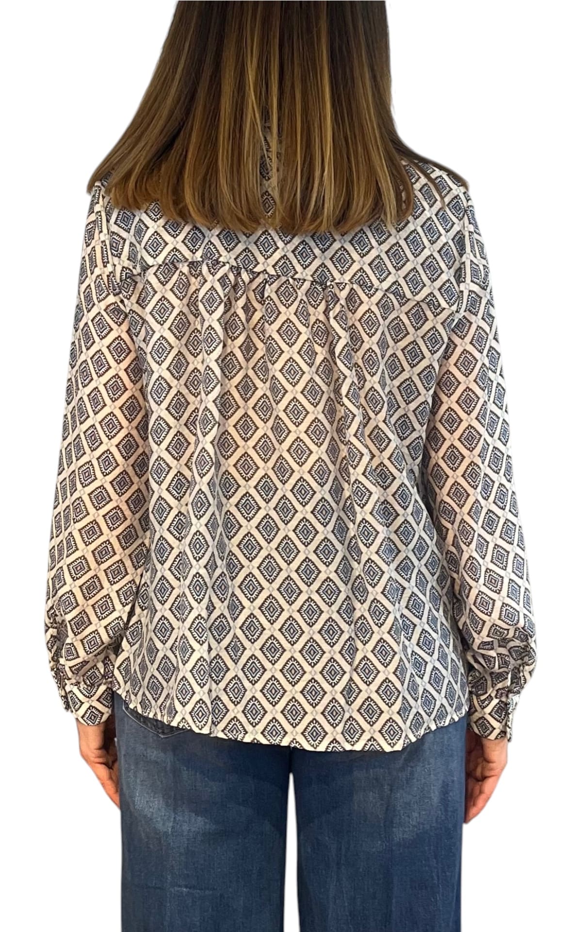 Initial - Camicia stampa cravatta - Celeste