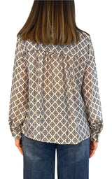 Initial - Camicia stampa cravatta - Celeste