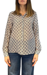 Initial - Camicia stampa cravatta - Celeste