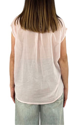 Off-On - Camicia mussola smanicata - Rosa