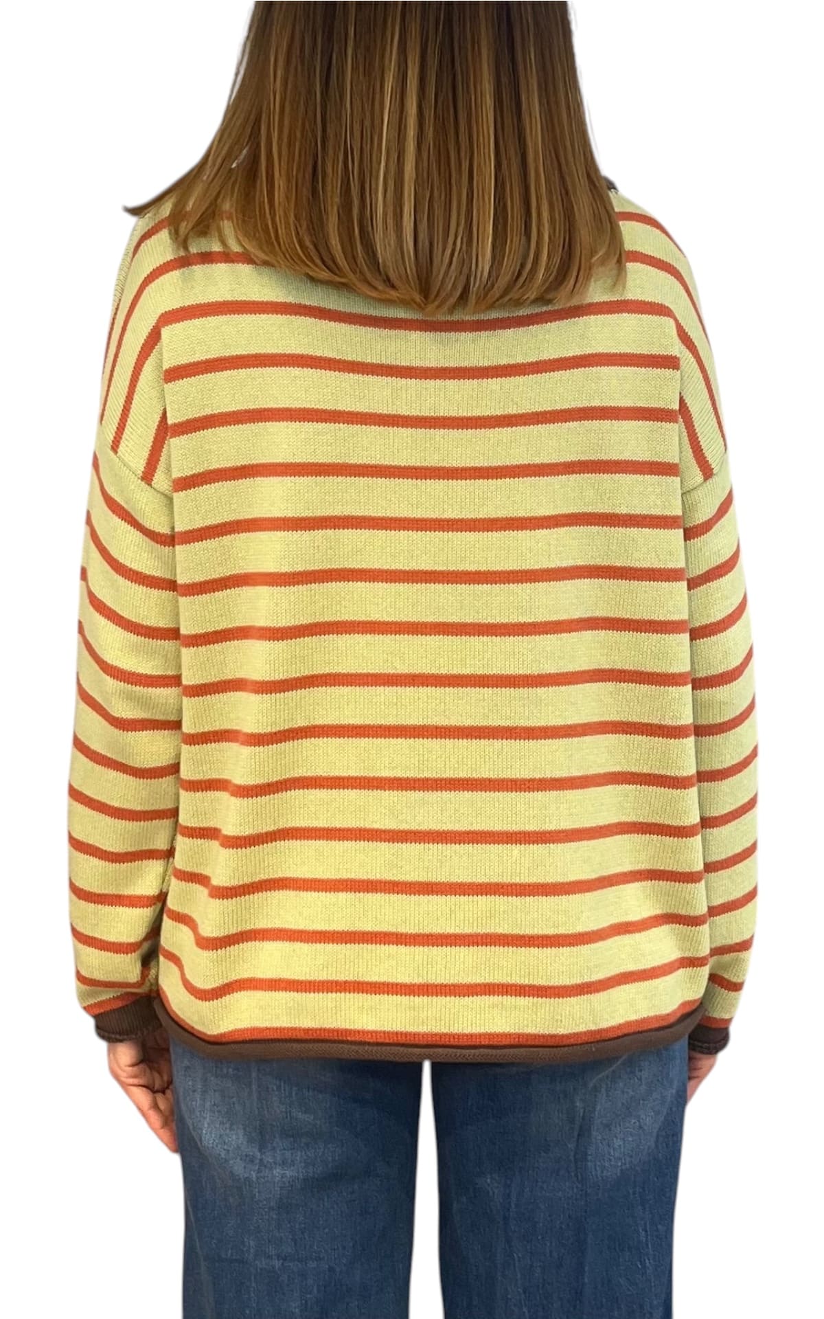 Off-on - Maglia a righe - Verde pistacchio