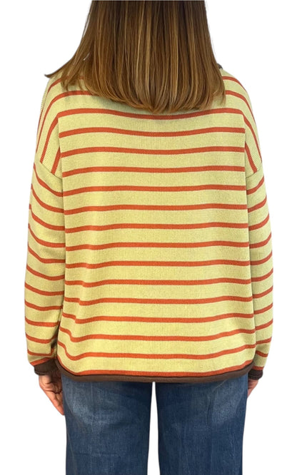 Off-on - Maglia a righe - Verde pistacchio