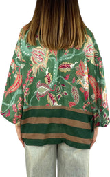 Wu'Side - Kimono corto sfoderato - Verde/Fuxia
