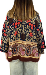 Wu'Side - Kimono corto sfoderato - Blu/Rosso