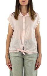 Off-On - Camicia mussola smanicata - Rosa
