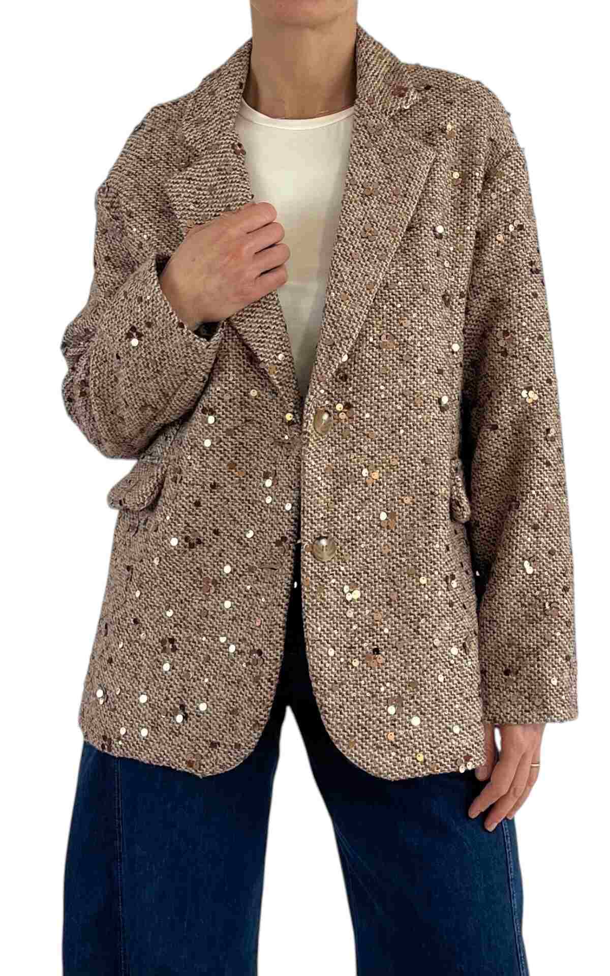 Off-on - Giacca paiettes - Beige