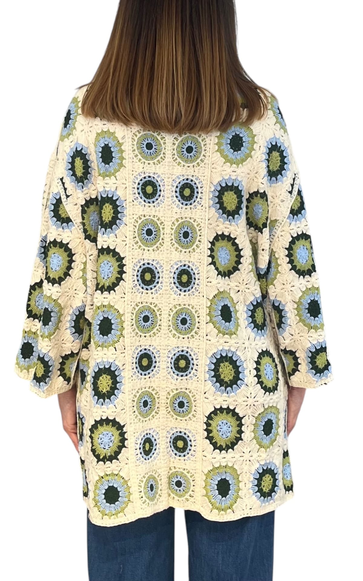 Off-On - Cardigan macramè - Verde