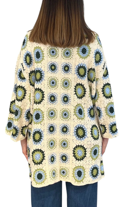 Off-On - Cardigan macramè - Verde