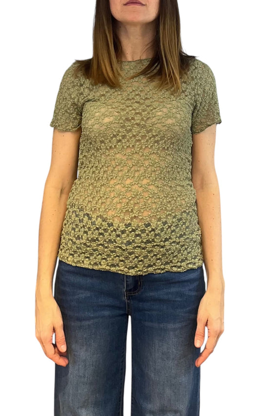 Off-on -T-shirt pizzo - Verde