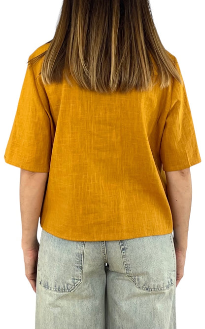 Susan Di - Camicia lino - Arancio