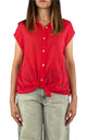 Off-On - Camicia mussola smanicata - Rosso