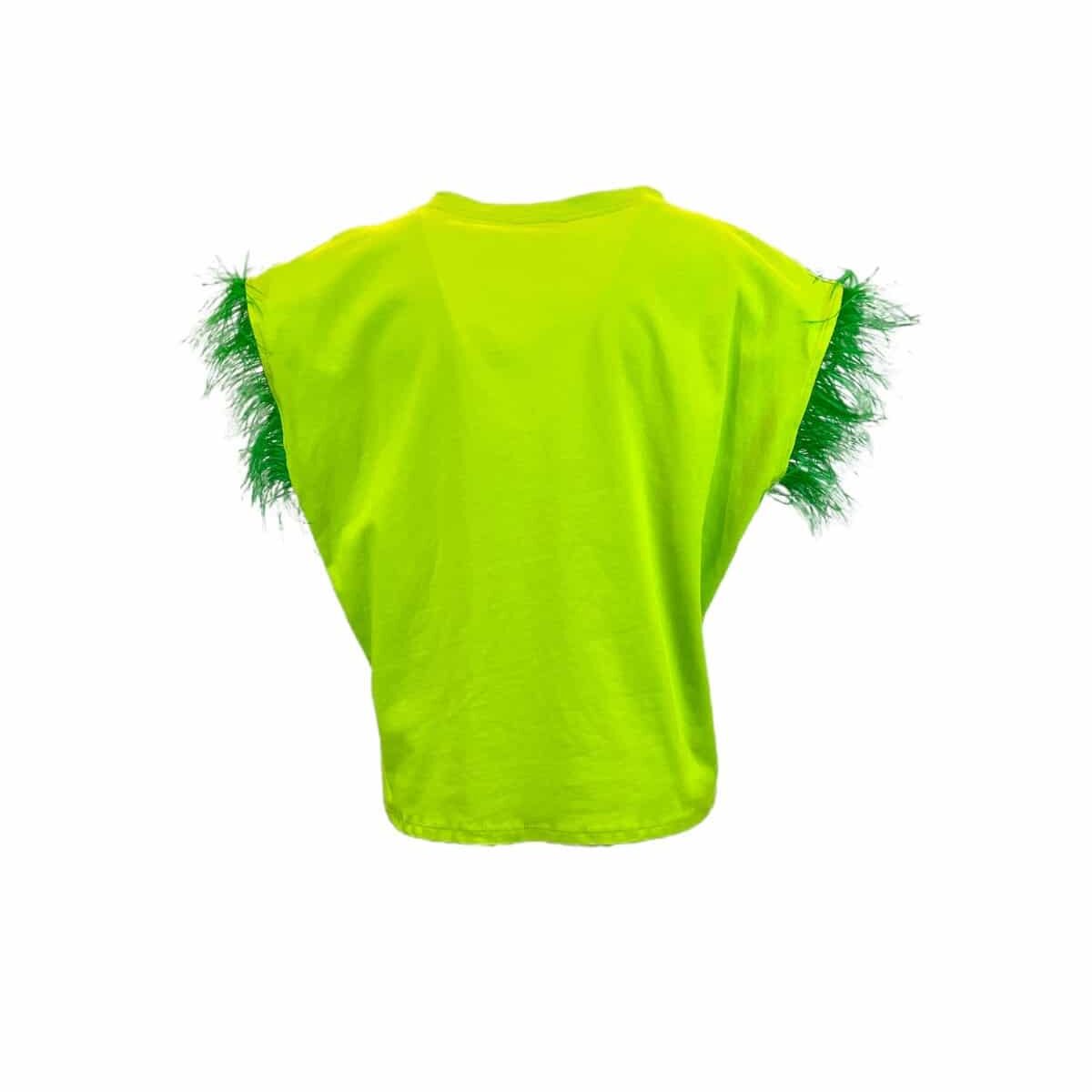 T-shirt verde piume Off-on