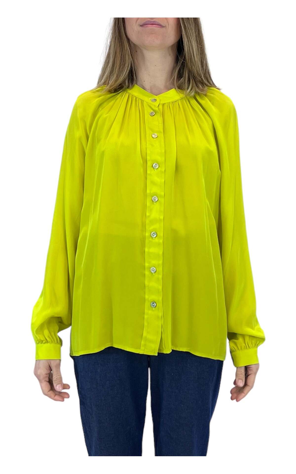 camicia collo coreana lime wu'side