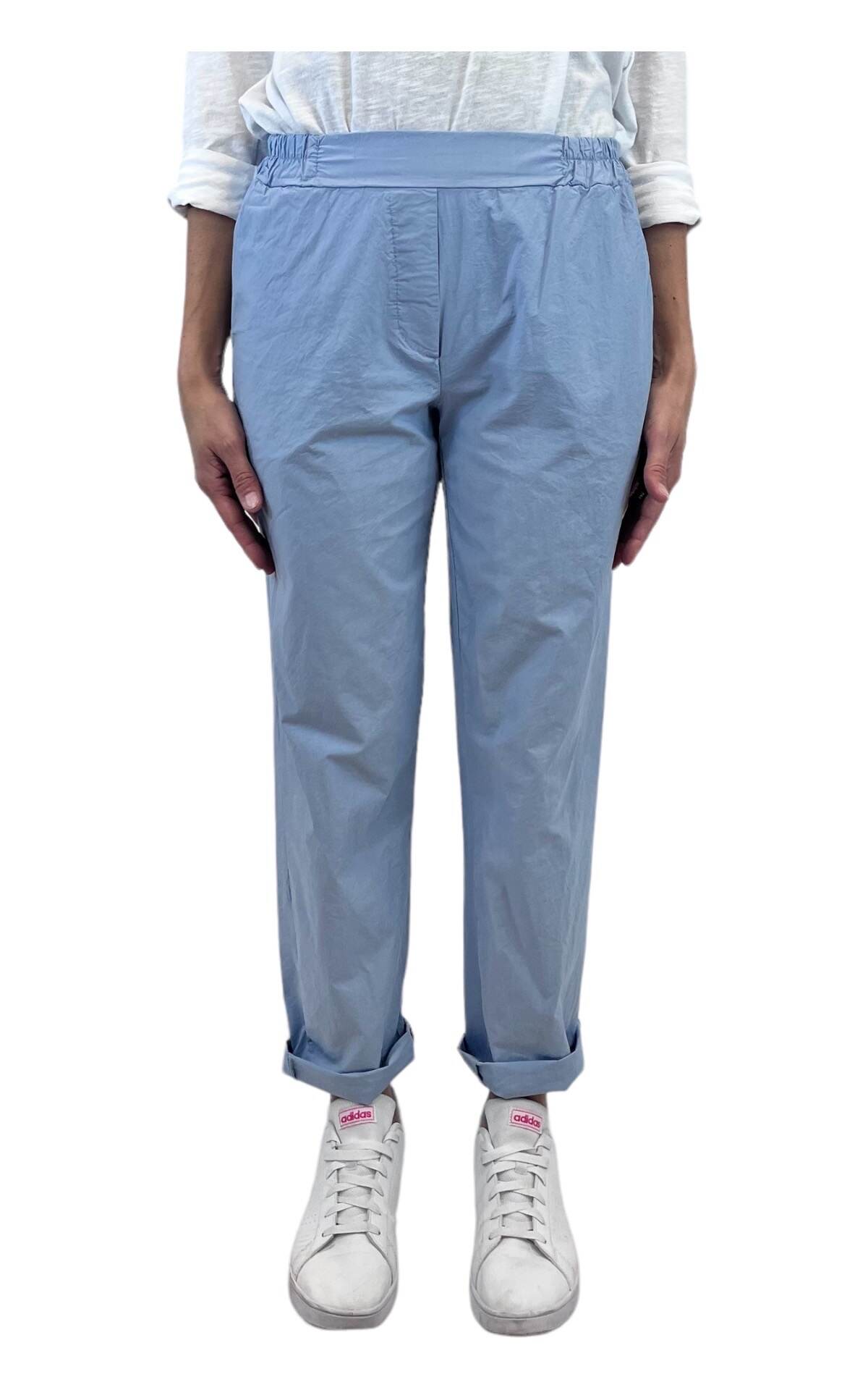 Pantalone chino celeste in popeline di cotone Initial