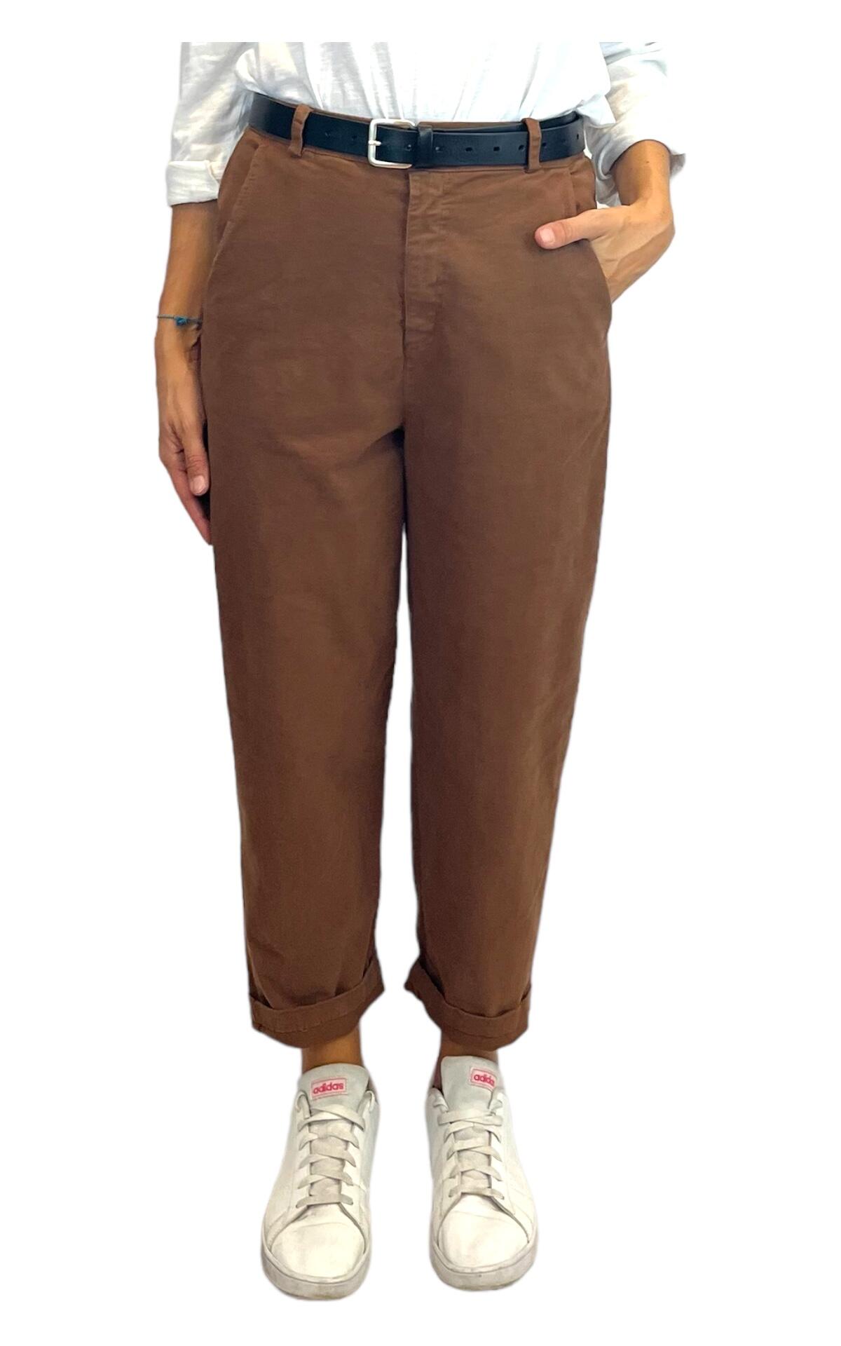 Off-On - pantalone boyfriend - camel