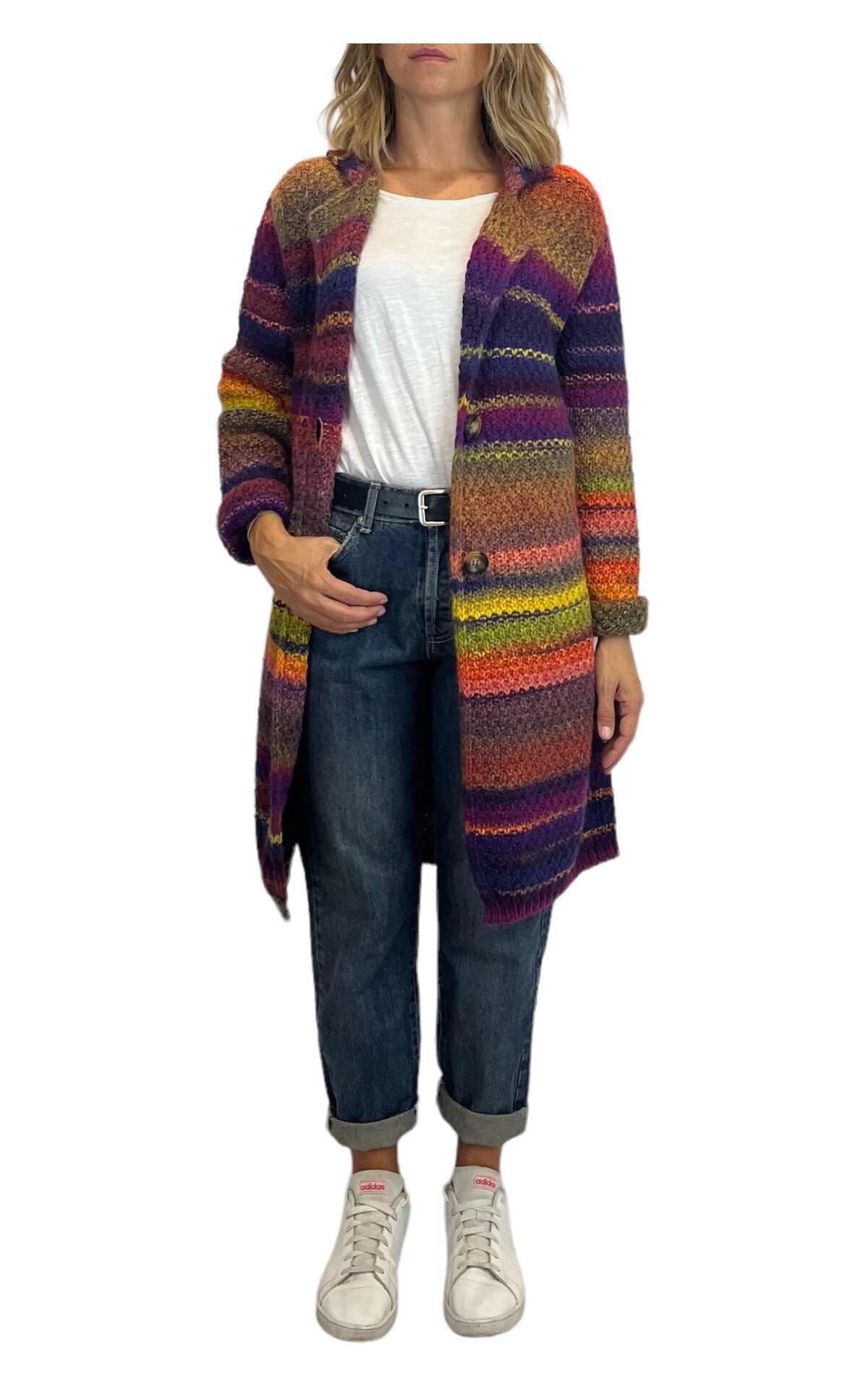 Off-On – cardigan multicolor longuette – viola