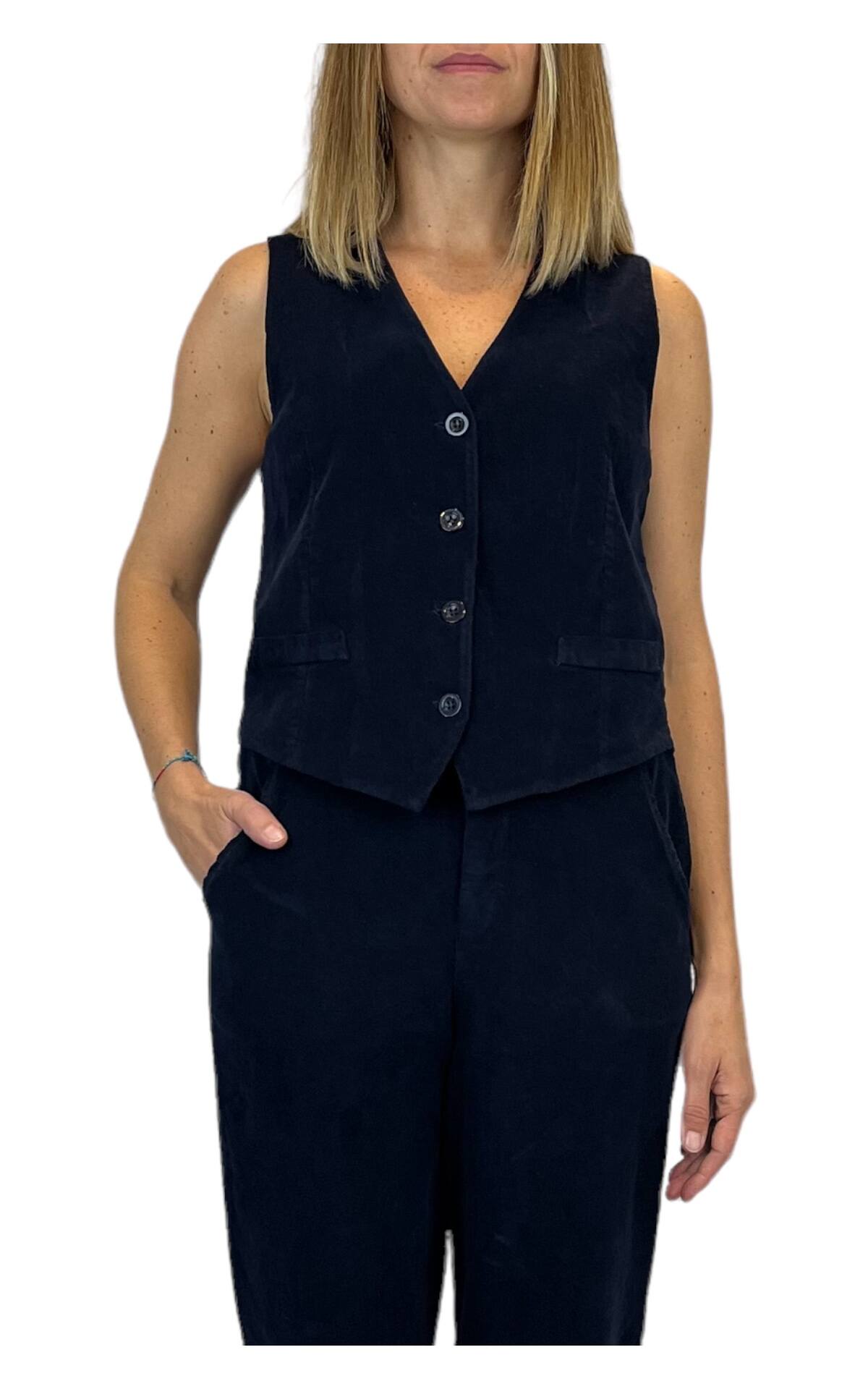 Off- On - gilet in velluto - blu