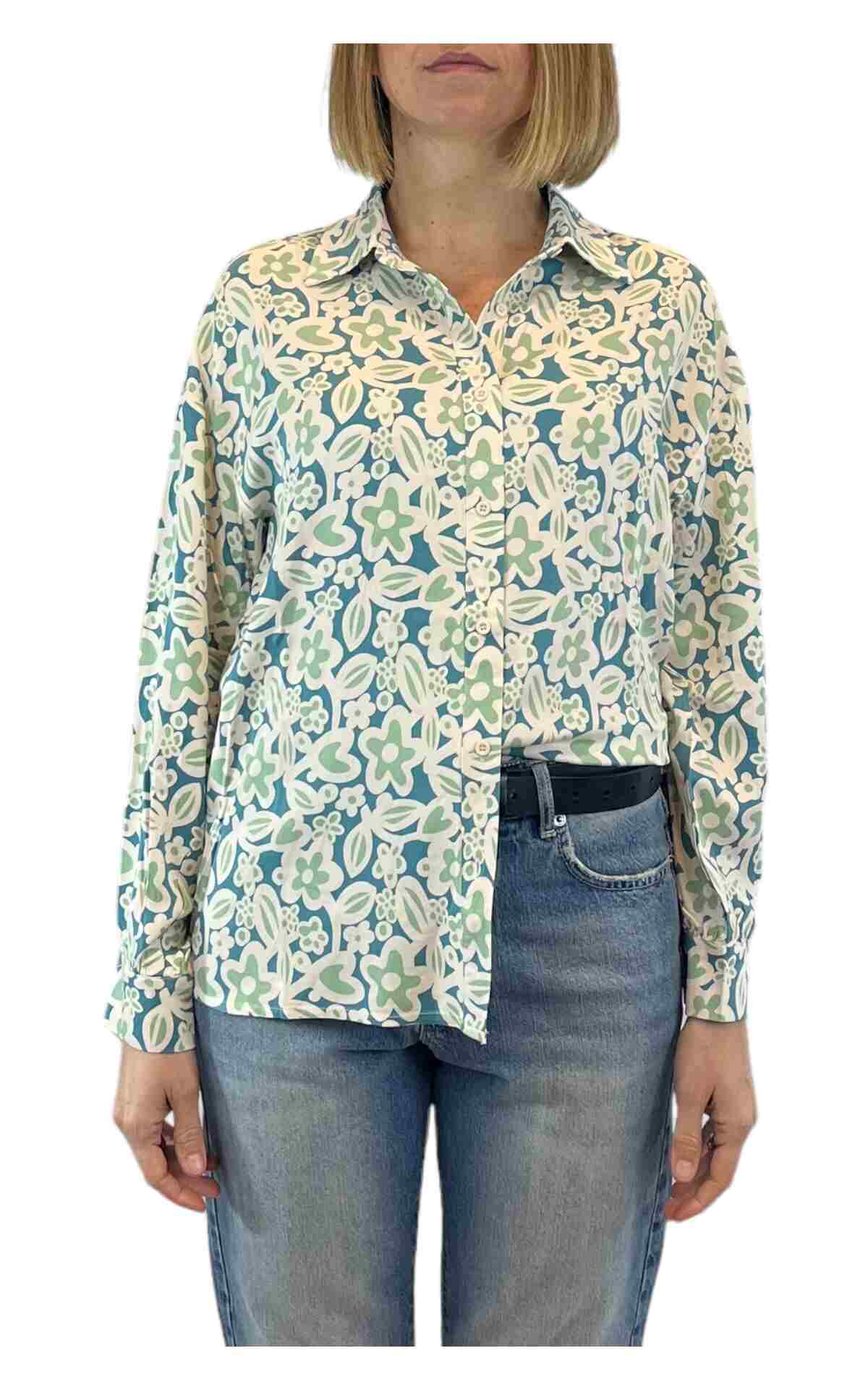 Compañia Fantastica - Camicia fantasia fiori - verde