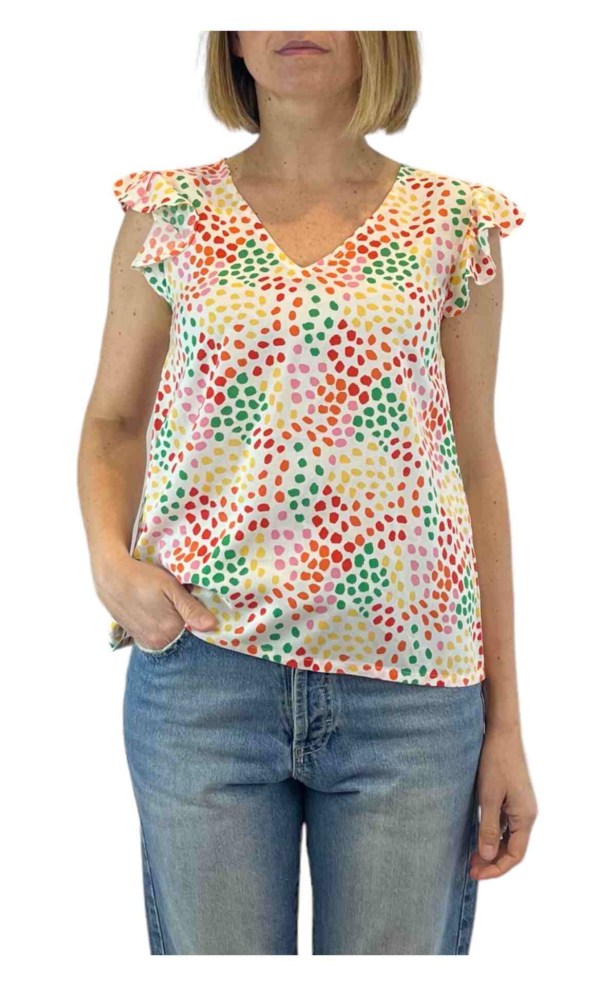 Compañia Fantastica - top con pois multicolor - burro