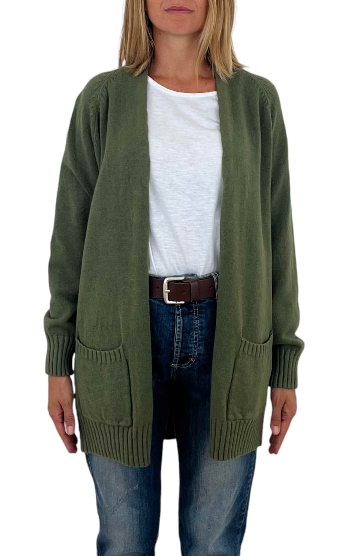 Initial – Cardigan lungo – verde