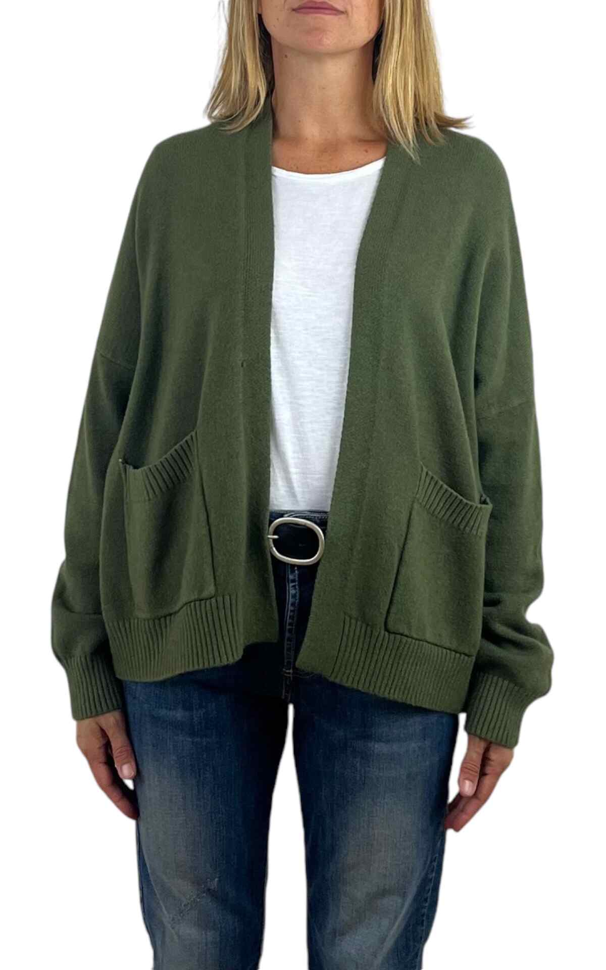 Initial – Cardigan corto – verde