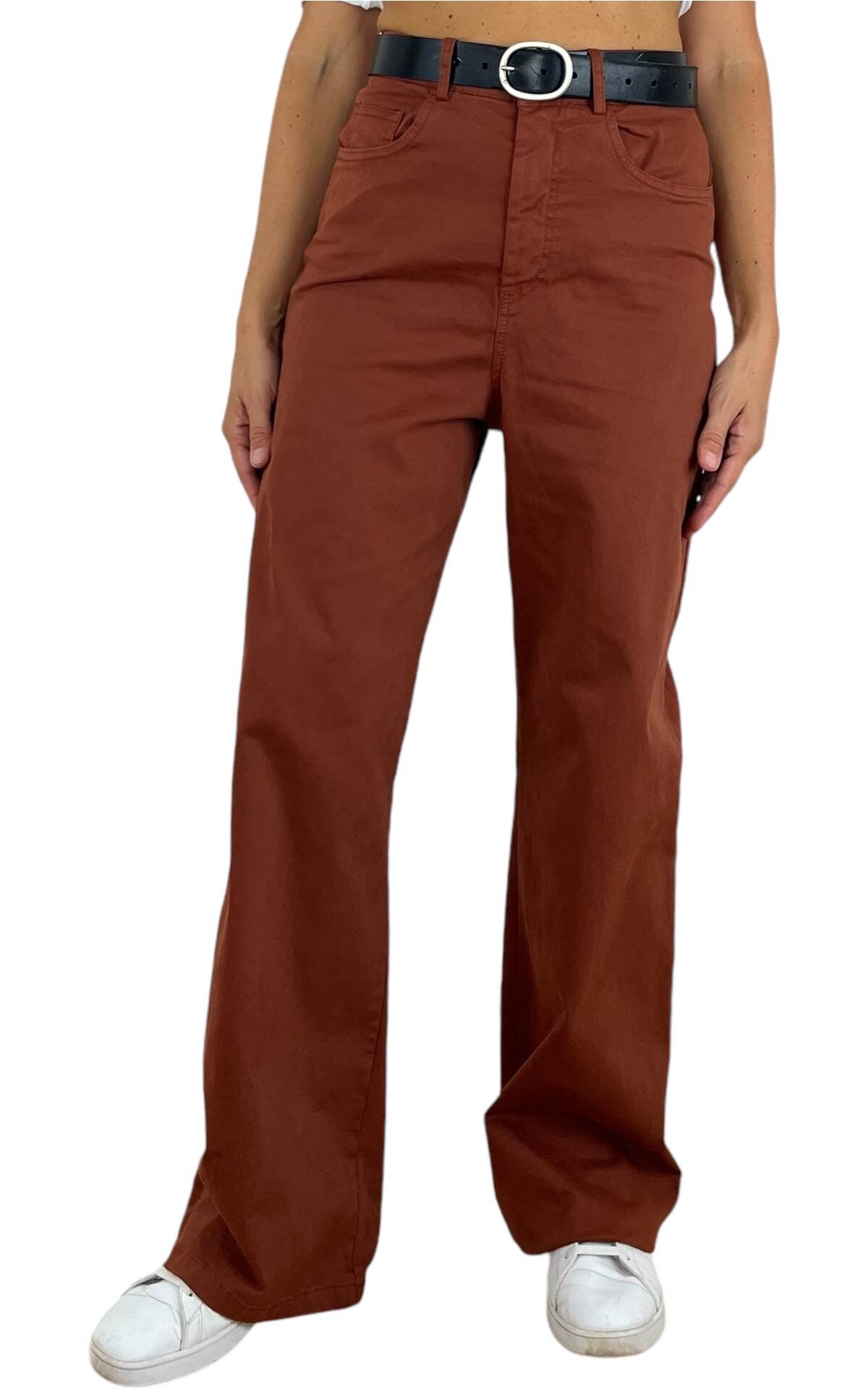 Off-on – Pantalone palazzo tasca ELY – coccio