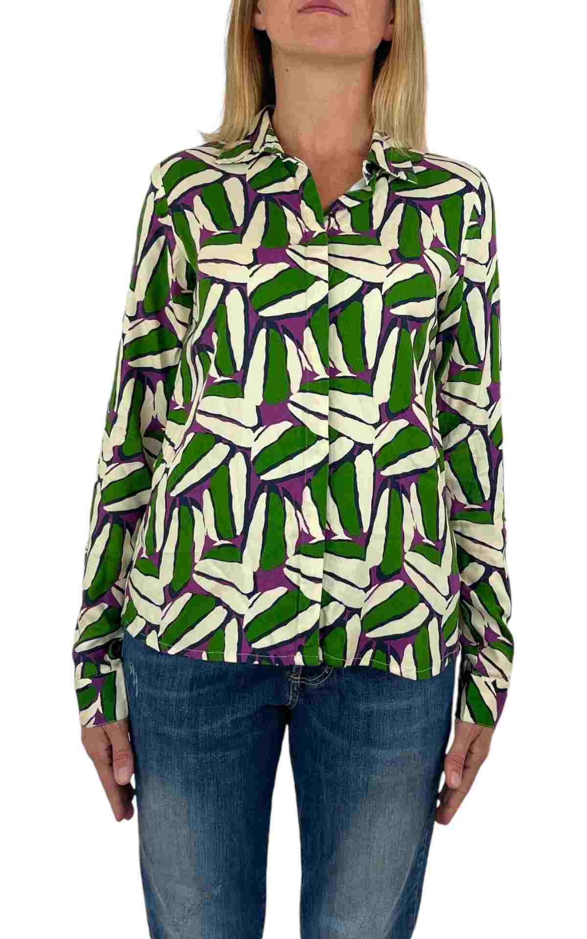 Compañia Fantastica - Camicia stampa geometrica - verde