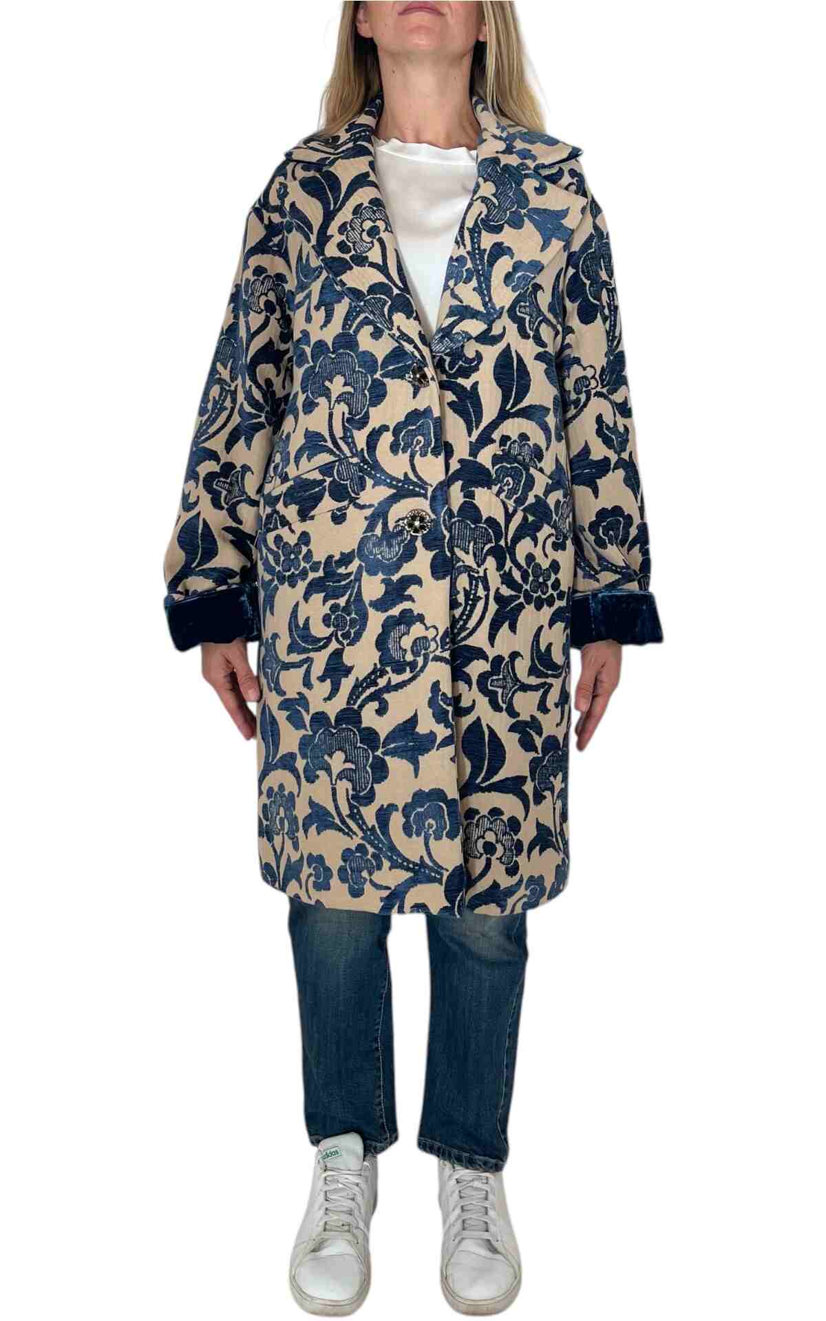 Wu'Side – Cappotto jacquard – Ottanio/burro