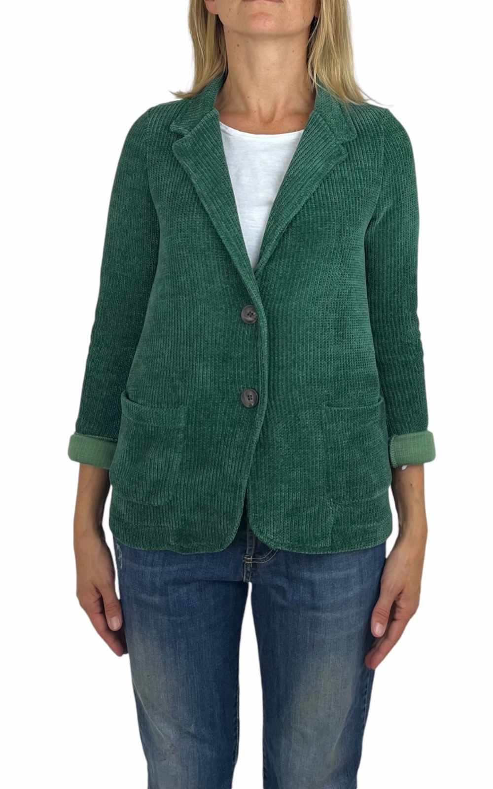 Susan Di - Blazer ciniglia - verde