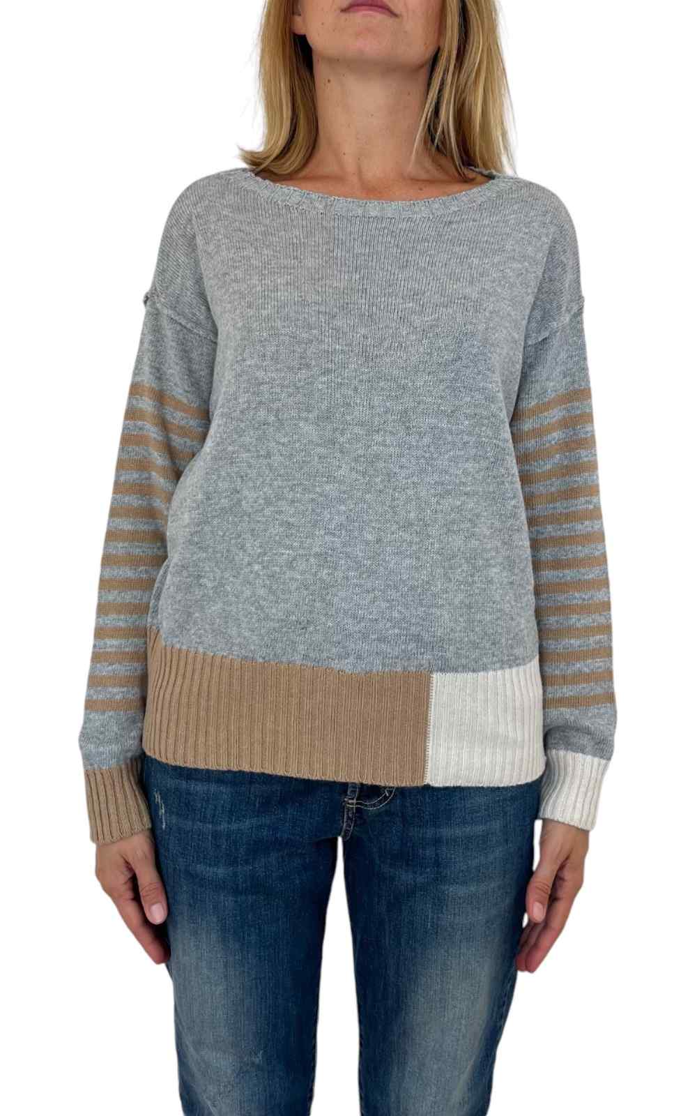 Off-on – Maglia girocollo 3 colori – grigio