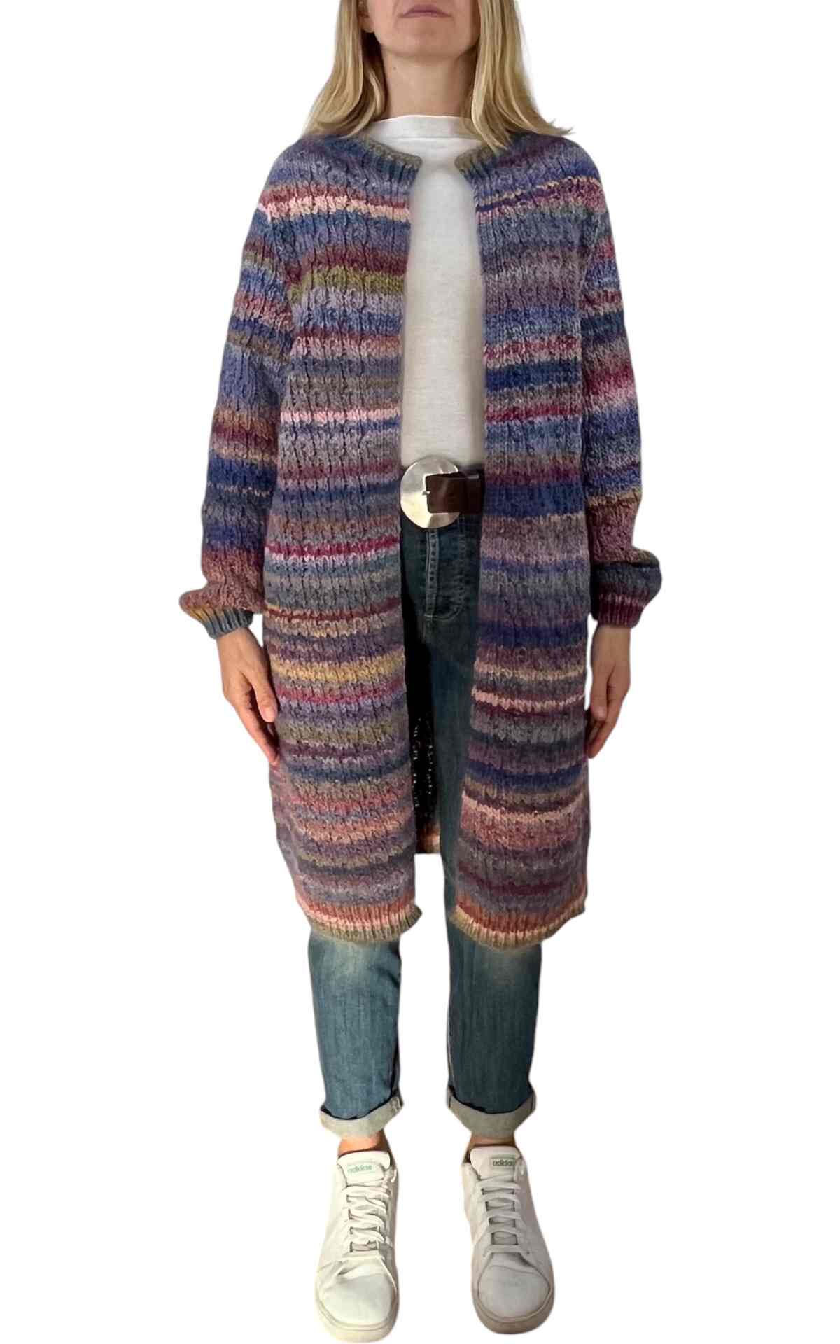 Off-On - Cardigan multicolor longuette - rosa