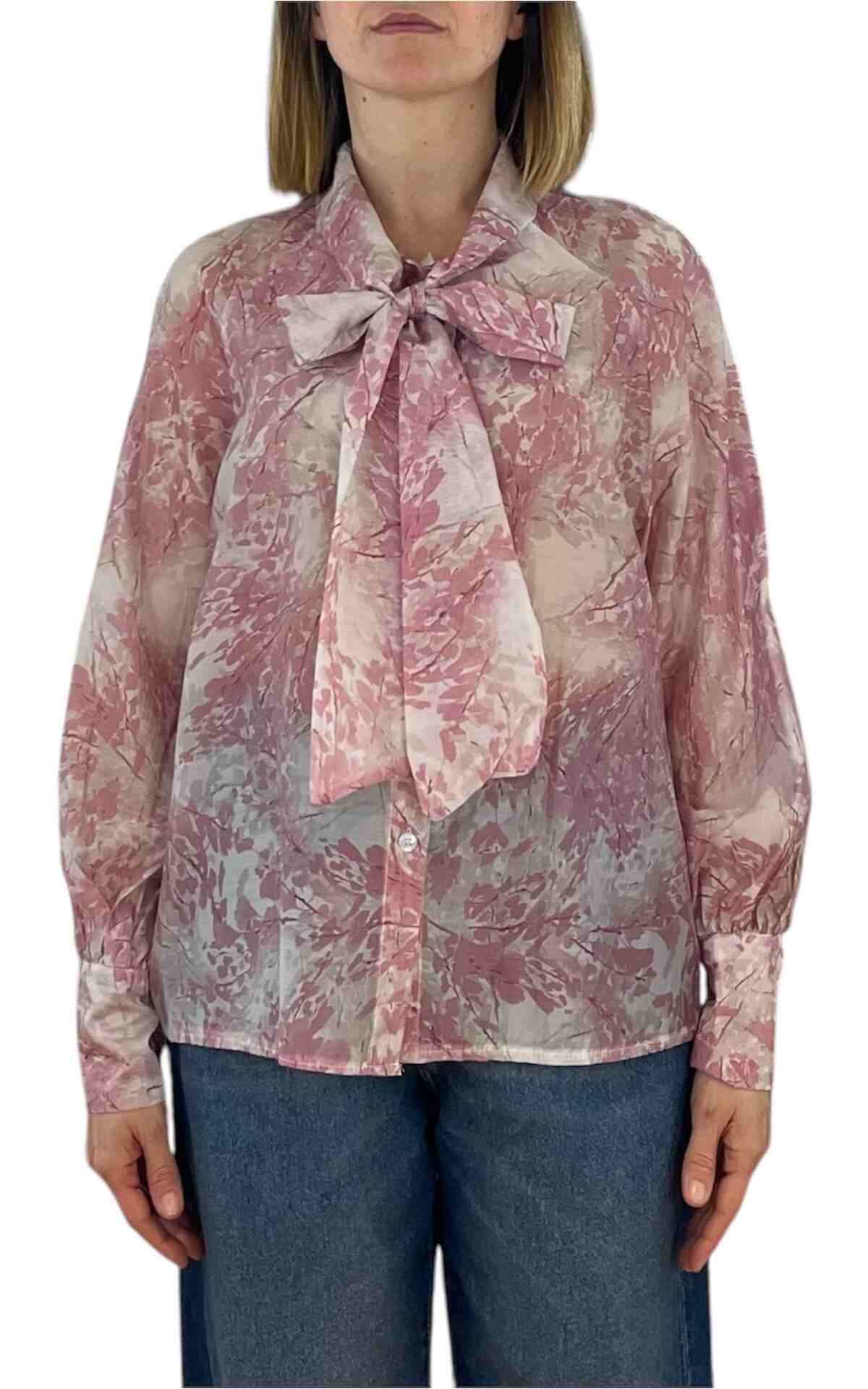 Off-On - Camicia fiocco fantasia - rosa