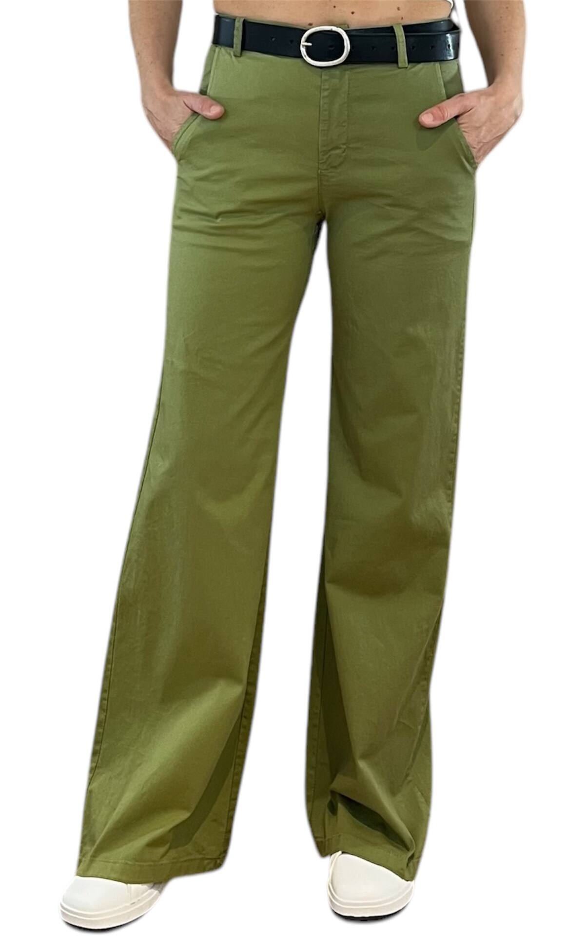 Off-On - Pantalone palazzo BETTY - verde