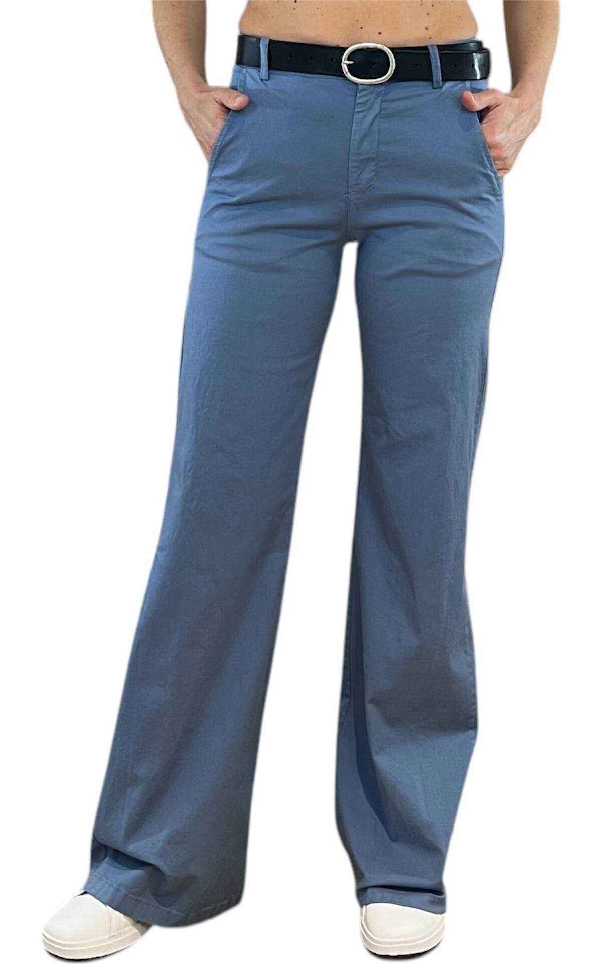 Off-On - Pantalone palazzo BETTY - azzurro