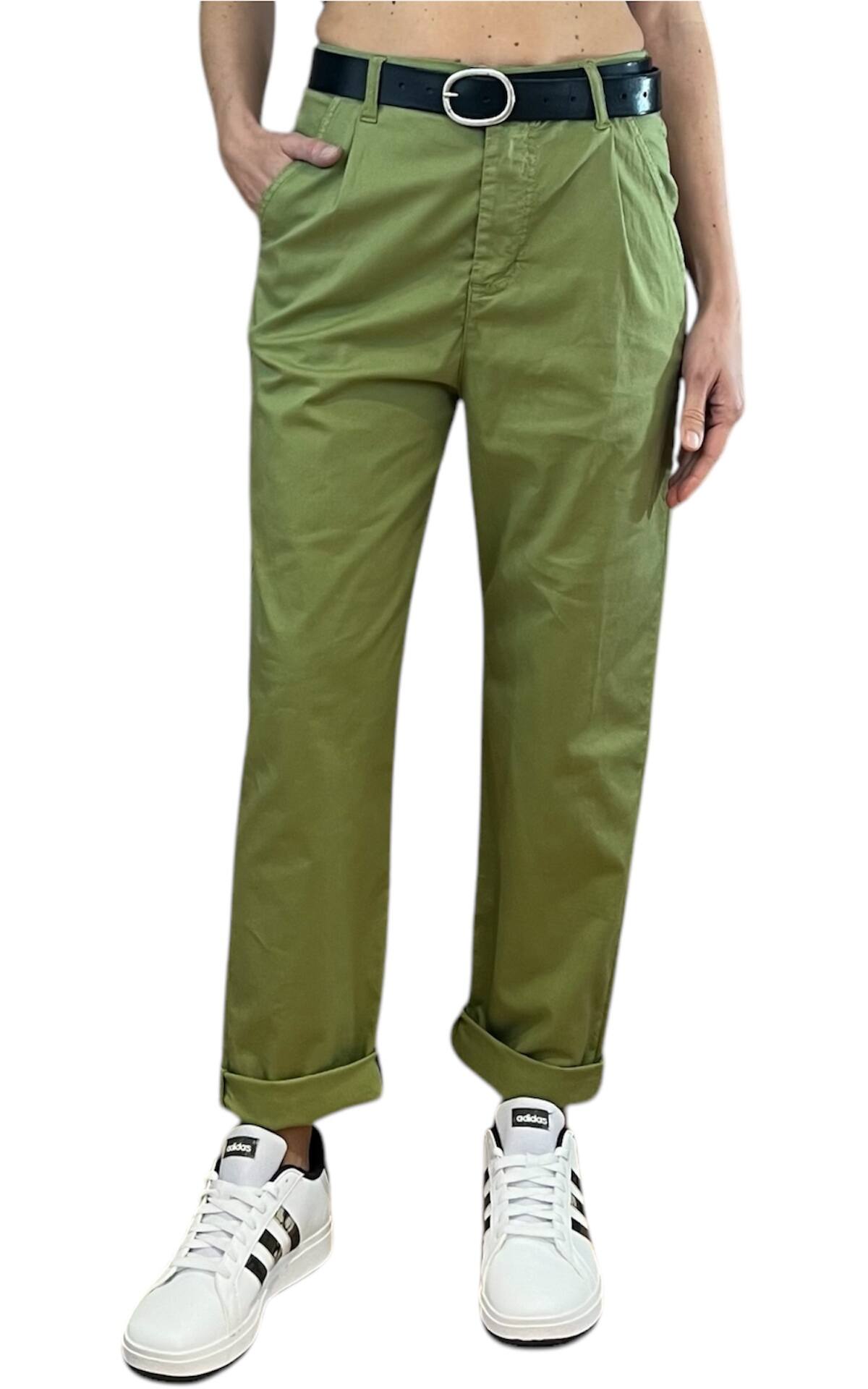 Off-On - Pantalone boyfriend JOELLE - verde