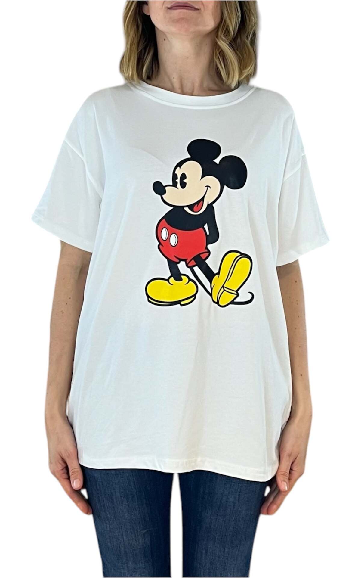 Civico 1 - Tshirt Mickey Mouse - bianco