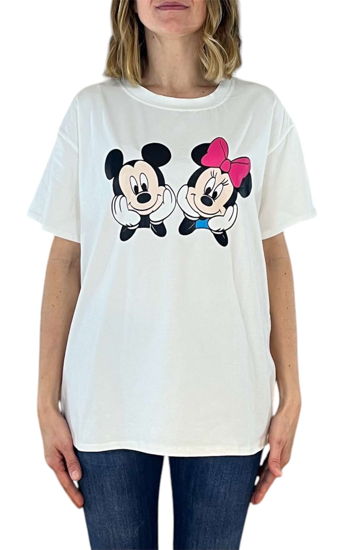 Civico 1 - Tshirt topolino e minnie- bianco