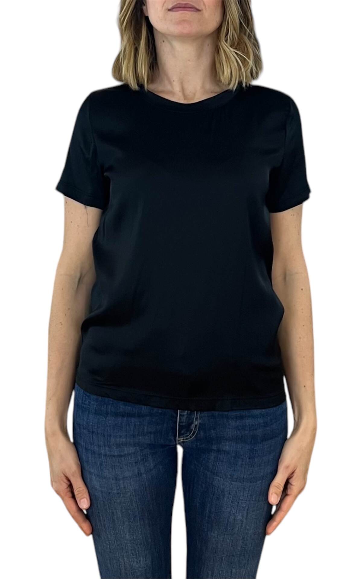 Off-On - blusa mezza manica - nero