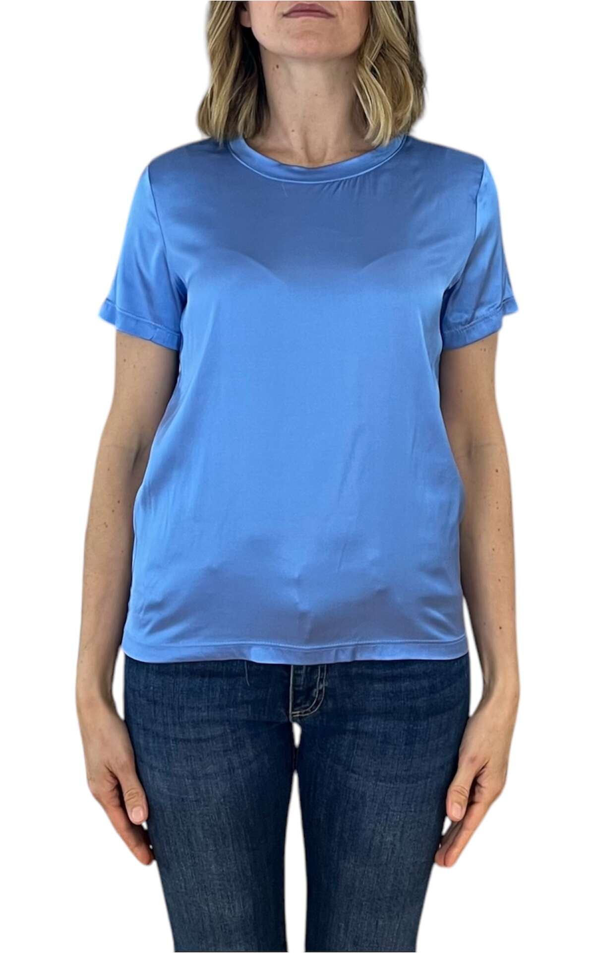 Off-On - blusa mezza manica - azzurro