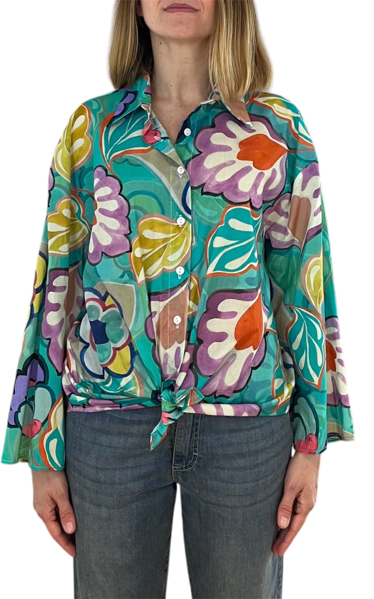 Susan Di - Camicia in mussola di cotone - Verde acqua