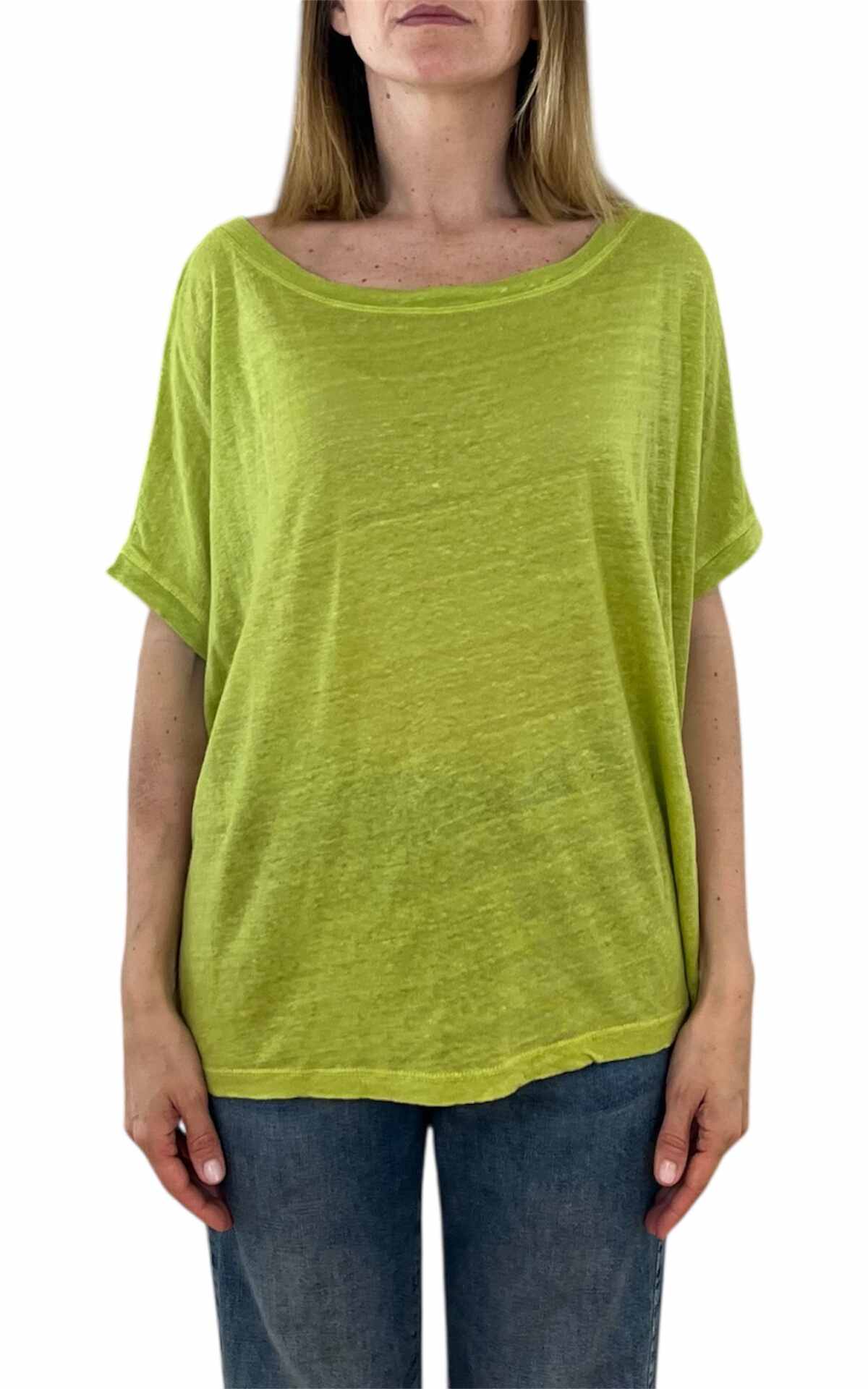 Off-On – T shirt over in lino – Verde
