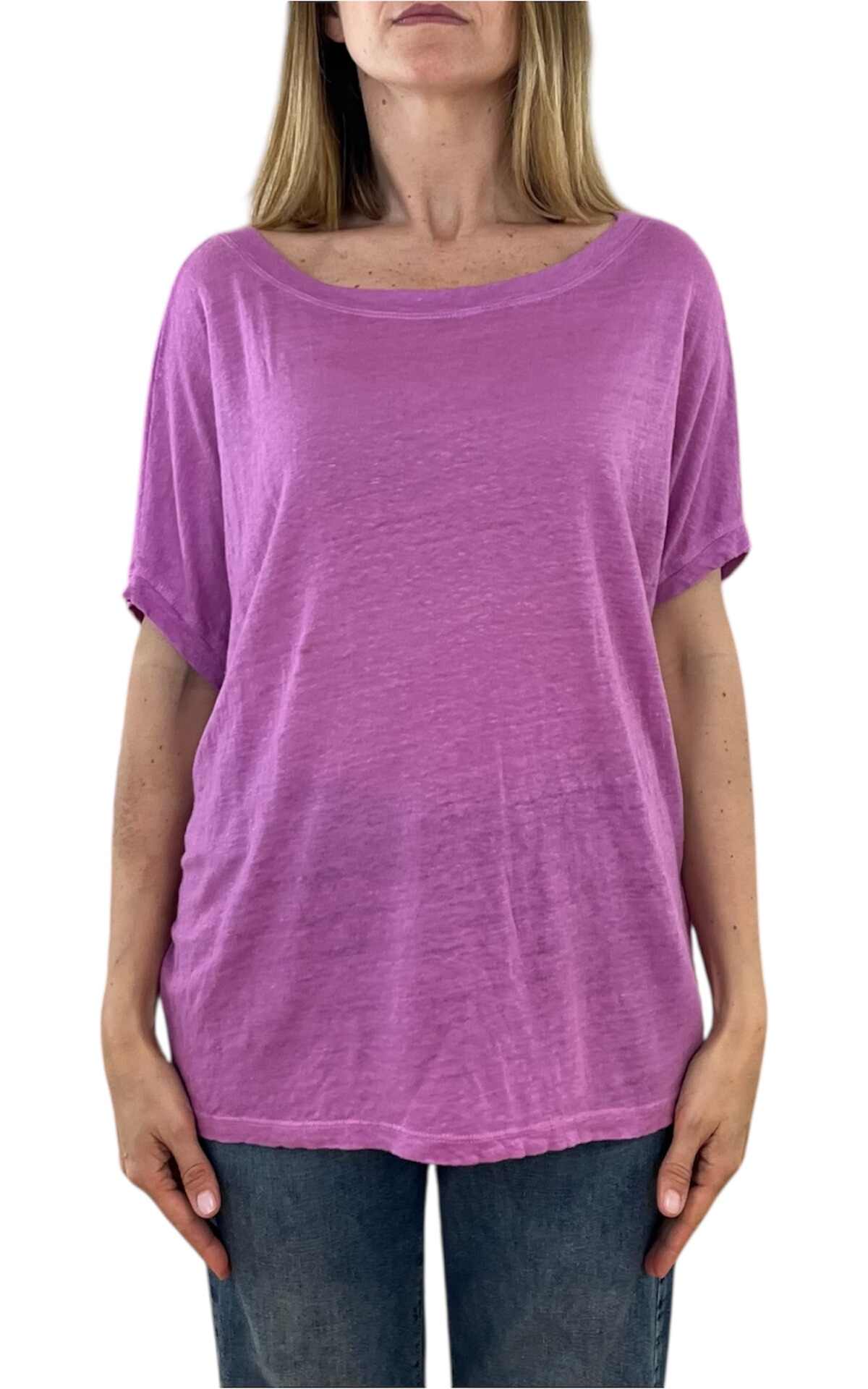 Off-On – T shirt over in lino – ciclamino
