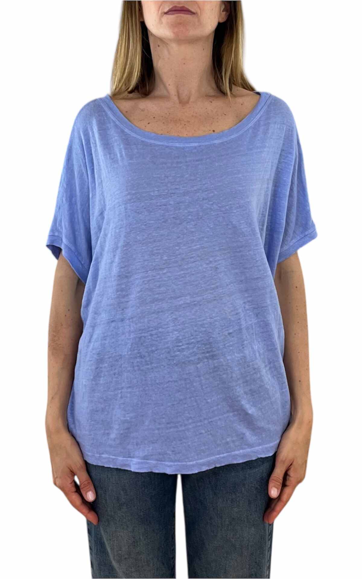 Off-On – T shirt over in lino – lavanda