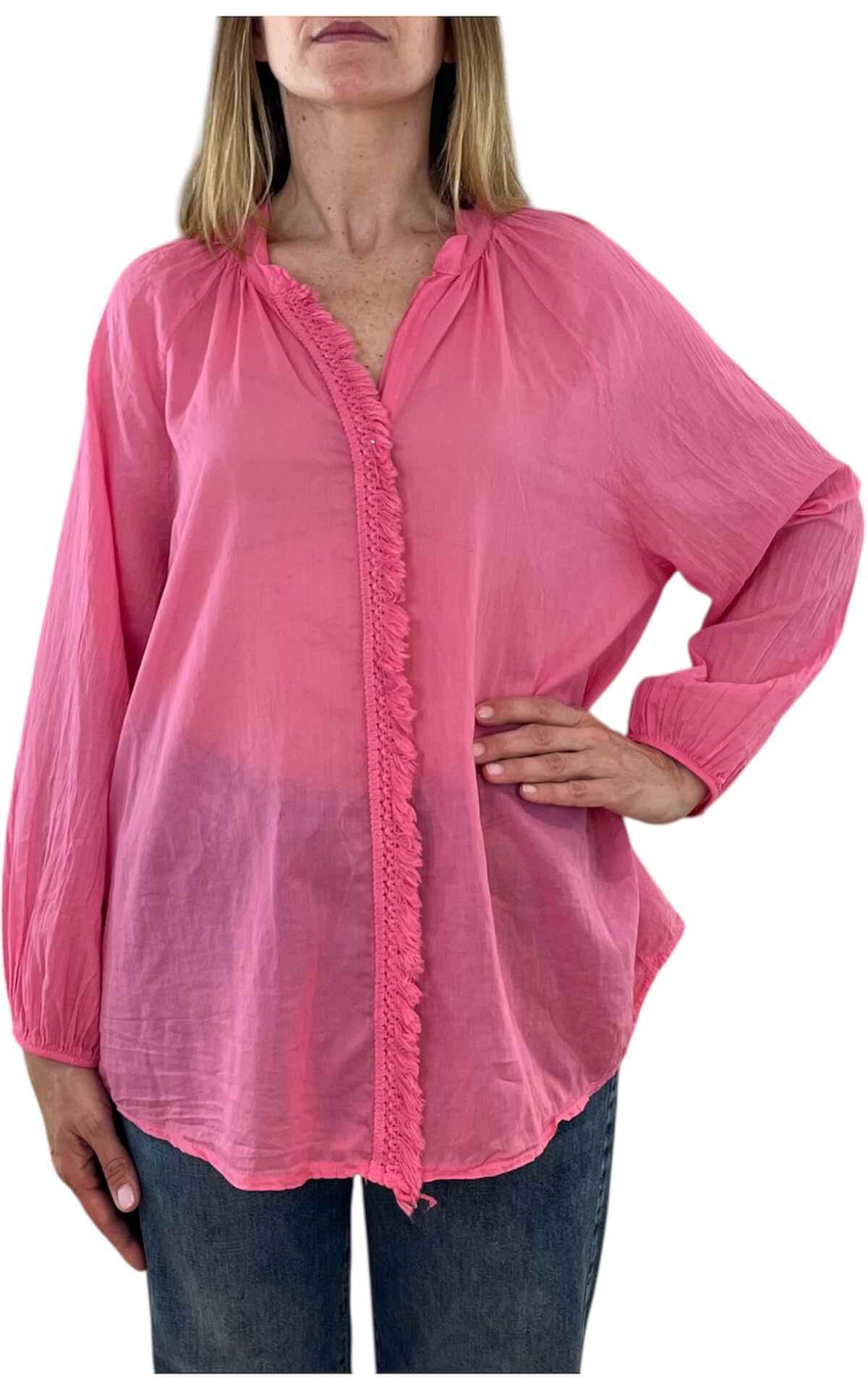 Off-On - Camicia passamaneria -rosa