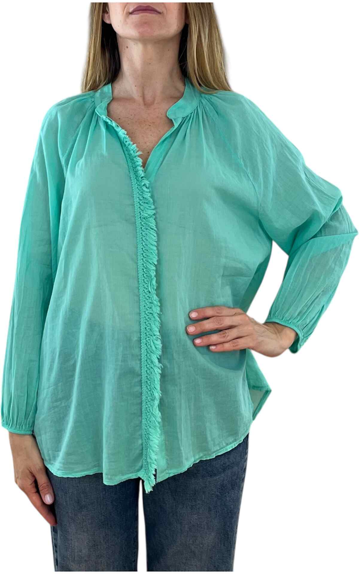 Off-On - Camicia passamaneria - verde acqua