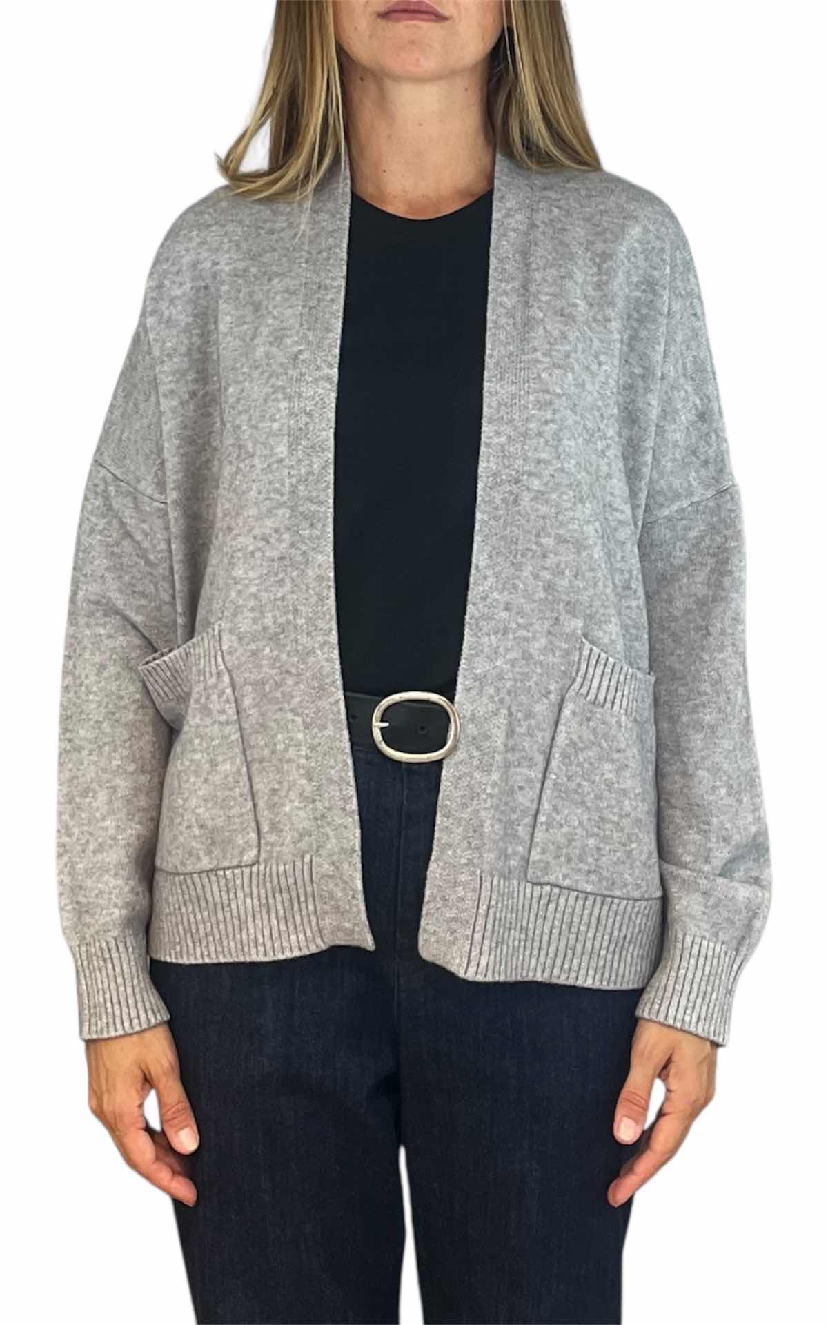 Initial – Cardigan in maglia corto – grigio chiaro